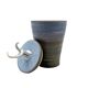 Mid-century style blue artistic ceramic vase, Gabriele Bucci Italy ca. 2000