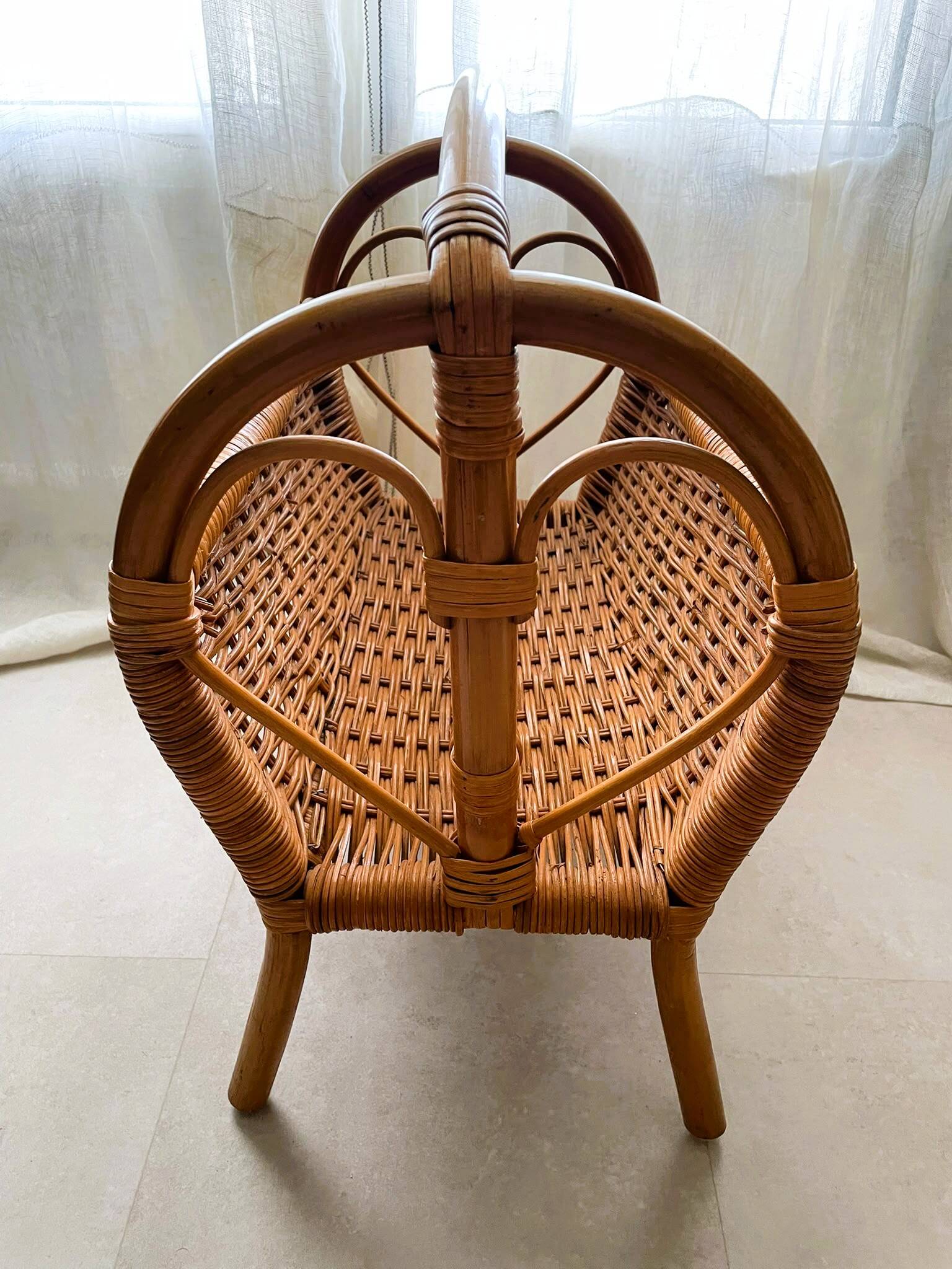 Panier / porte-revues rotin vintage