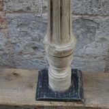 Baluster lamp foot in patinated wood