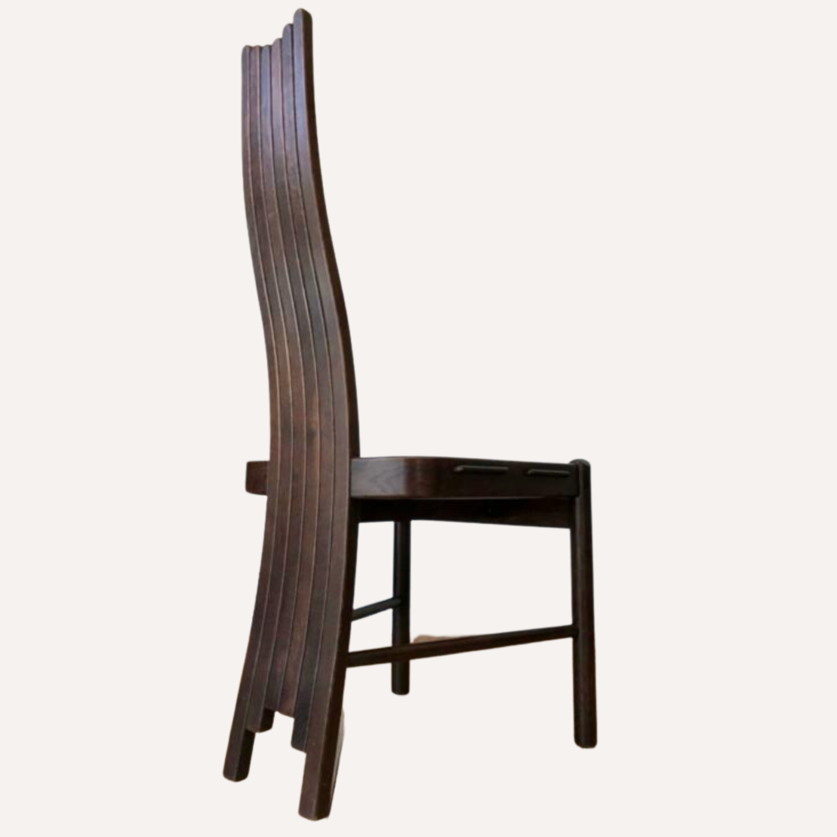 Steam bent Arts and Crafts oak organic shaped revival chair, 1960s - 1970s