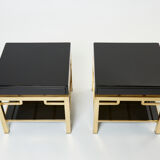 Pair of brass lacquer sofa pieces Guy Lefevre House Jansen 1970