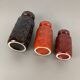 Set of three vintage pottery fat lava 'onion' vases made by Scheurich, Germany