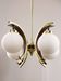 Mid-Century Modern Italian Brass and Opaline Chandelier