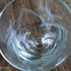 Set of 9 conical glasses on pedestal in antique chiseled glass crosses