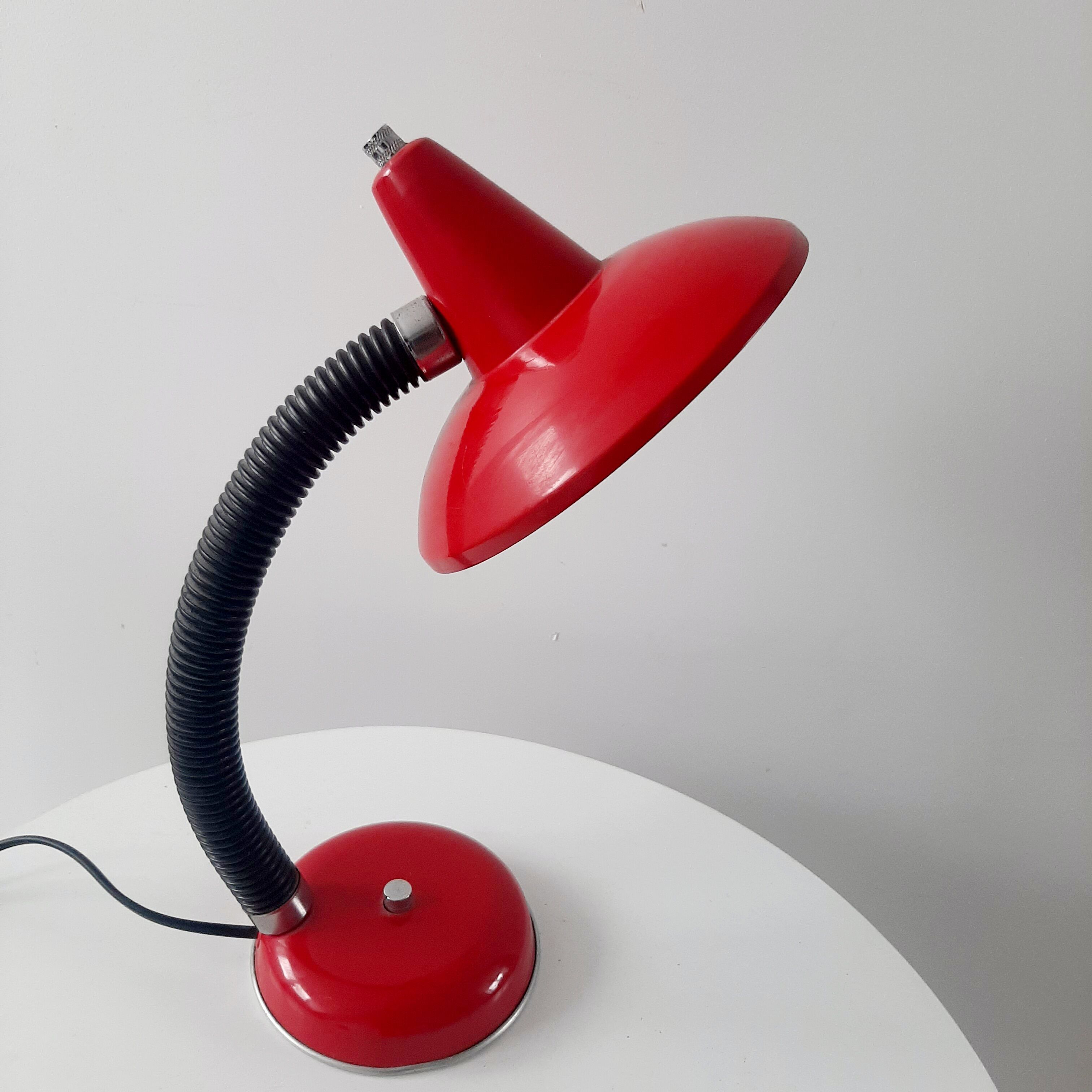 vintage lamp Delmas red