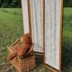 Paravent bois et tissu 4 panneaux