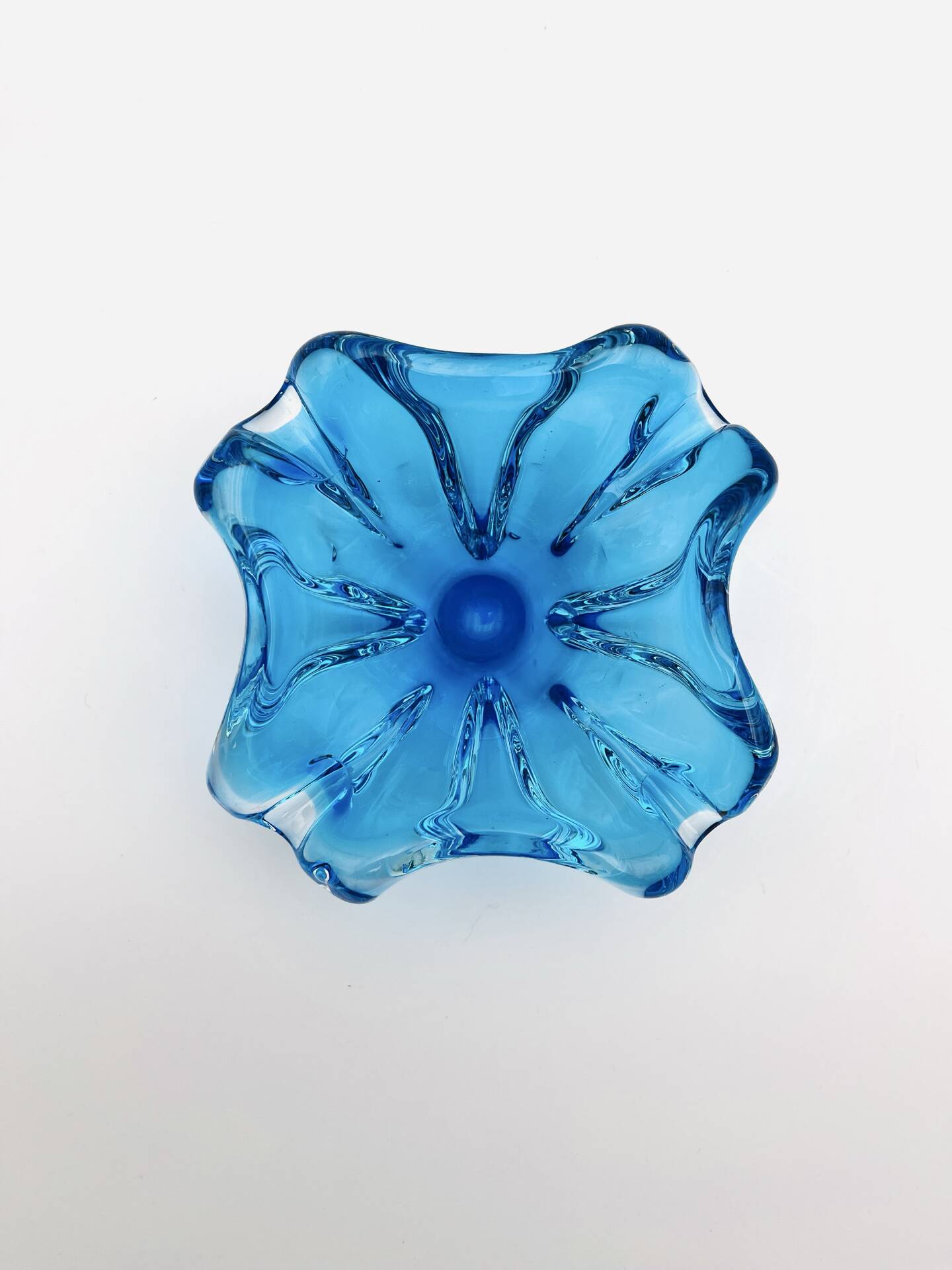 Flavio Poli Murano Crystal Sommerso Blue Turquoise Cup 17cm