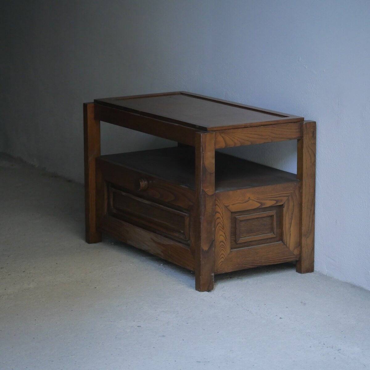 Low wooden cabinet with tray, 1965