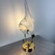 Italian white calla lily flower table lamp, Murano glass, 1970s