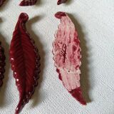 Handmade ceramic knife holder leaf decoration bohemian countryside