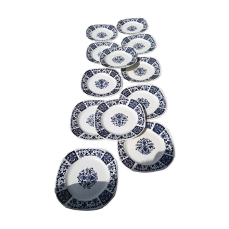 Lot of 12 plates Gien model Chenonceau