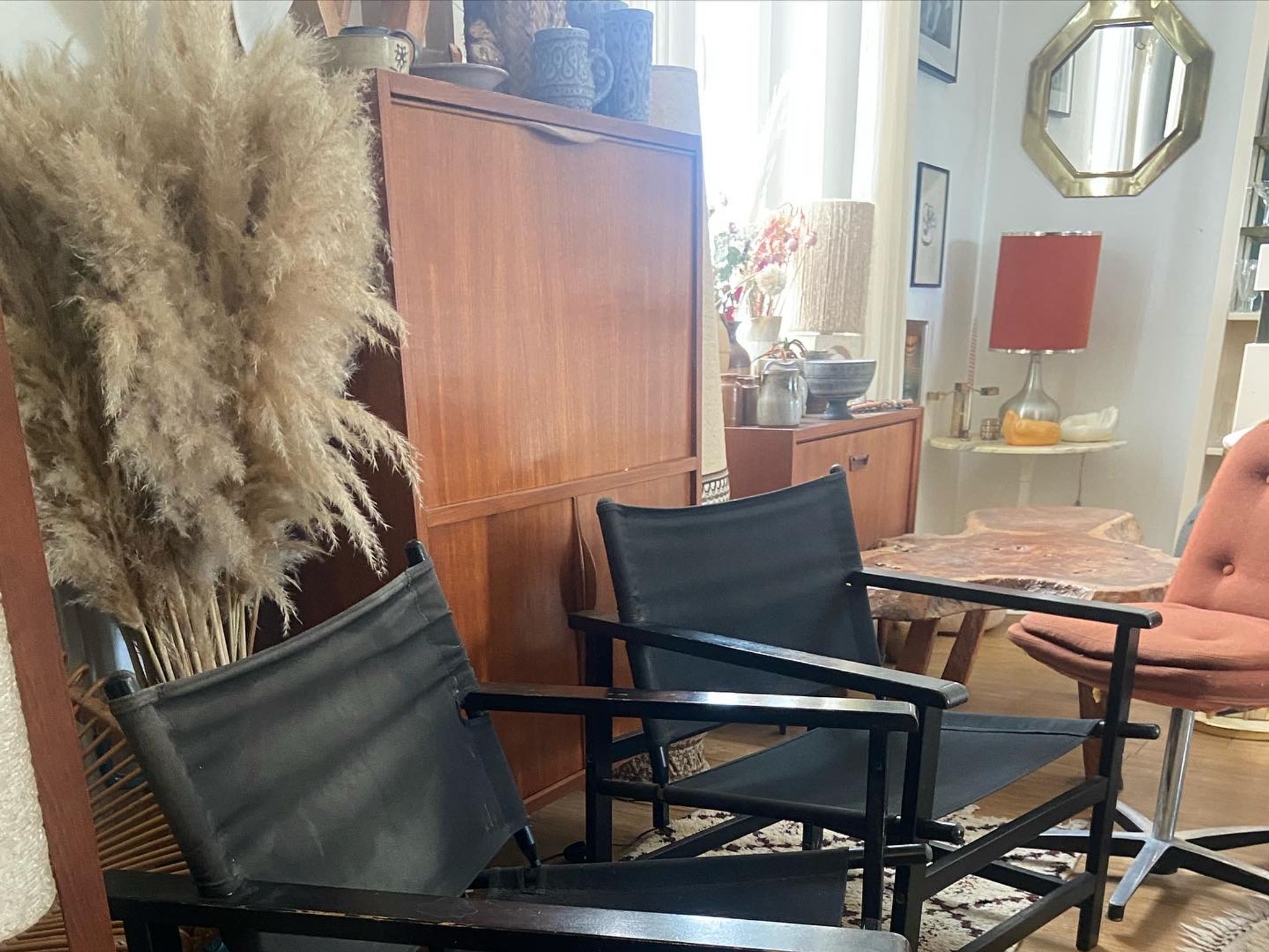 Paire de fauteuils Safari  vintage