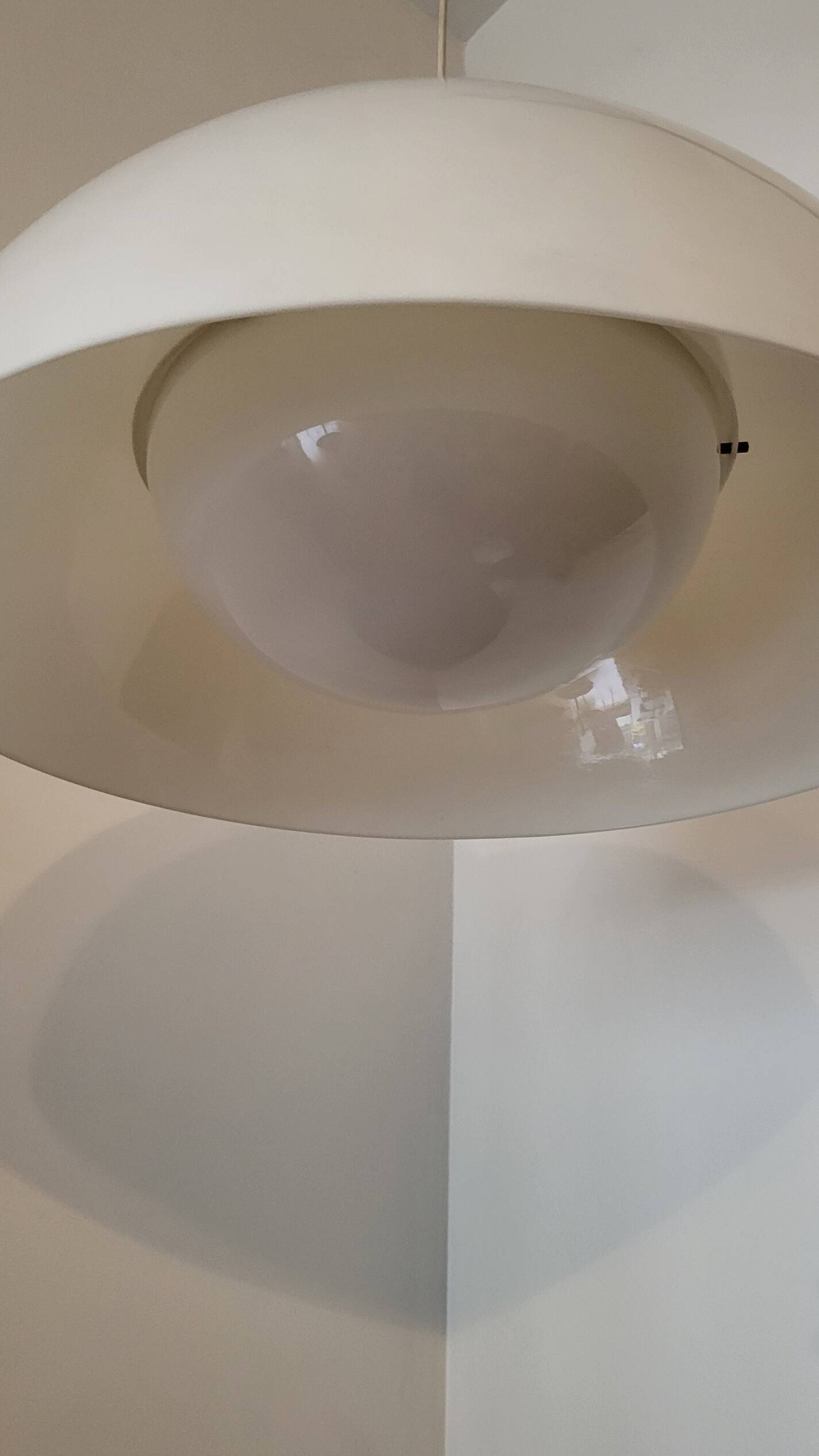 Kartell KD6 4006 White Pendant Lamp by Achille and Pier Giacomo Castiglioni Italy 1950