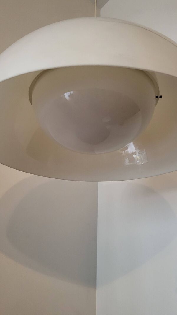 Suspension Kartell KD6 4006 Blanche par Achille et Pier Giacomo Castiglioni Italie 1950