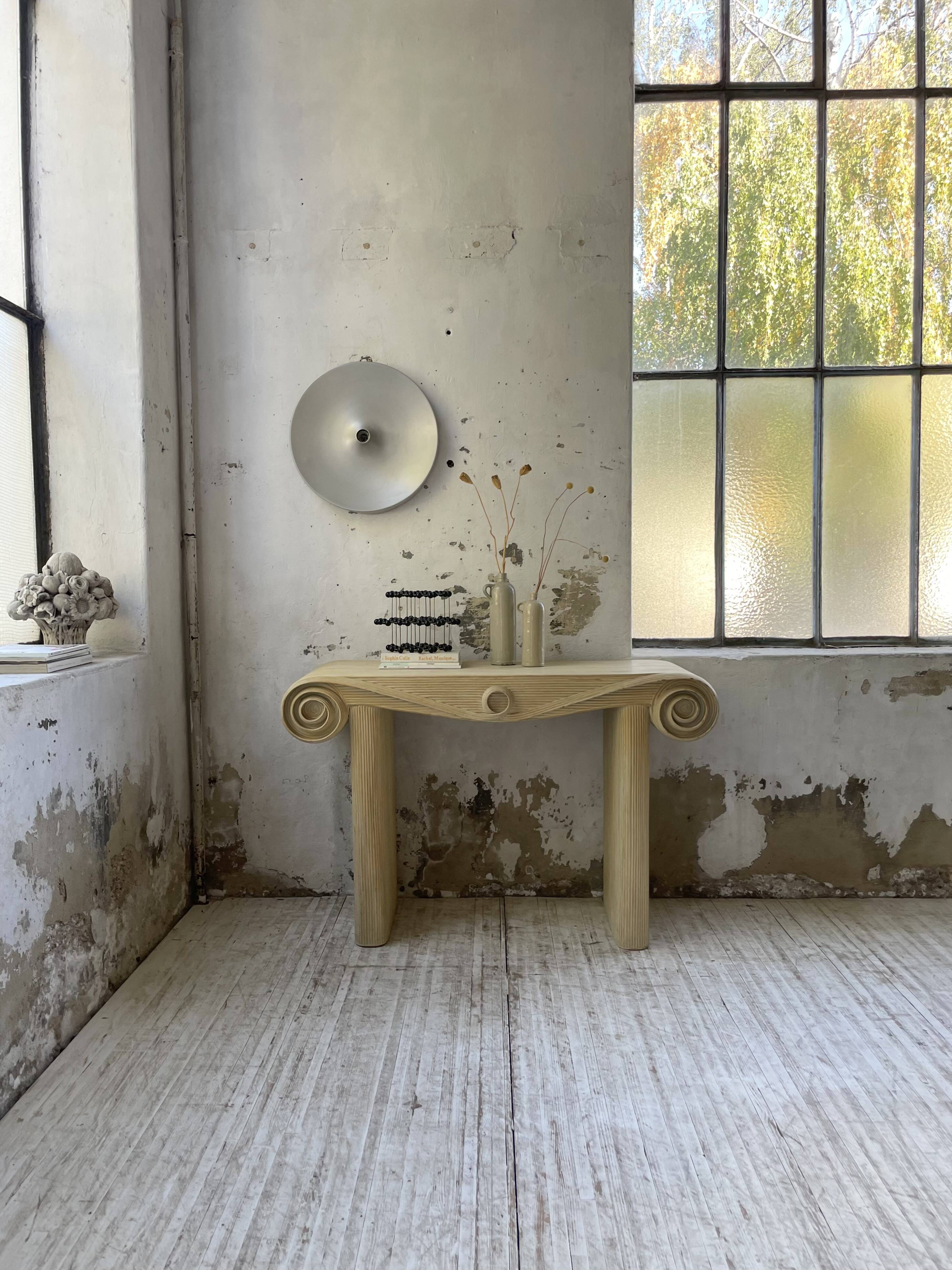 70s console in tropicalist rattan