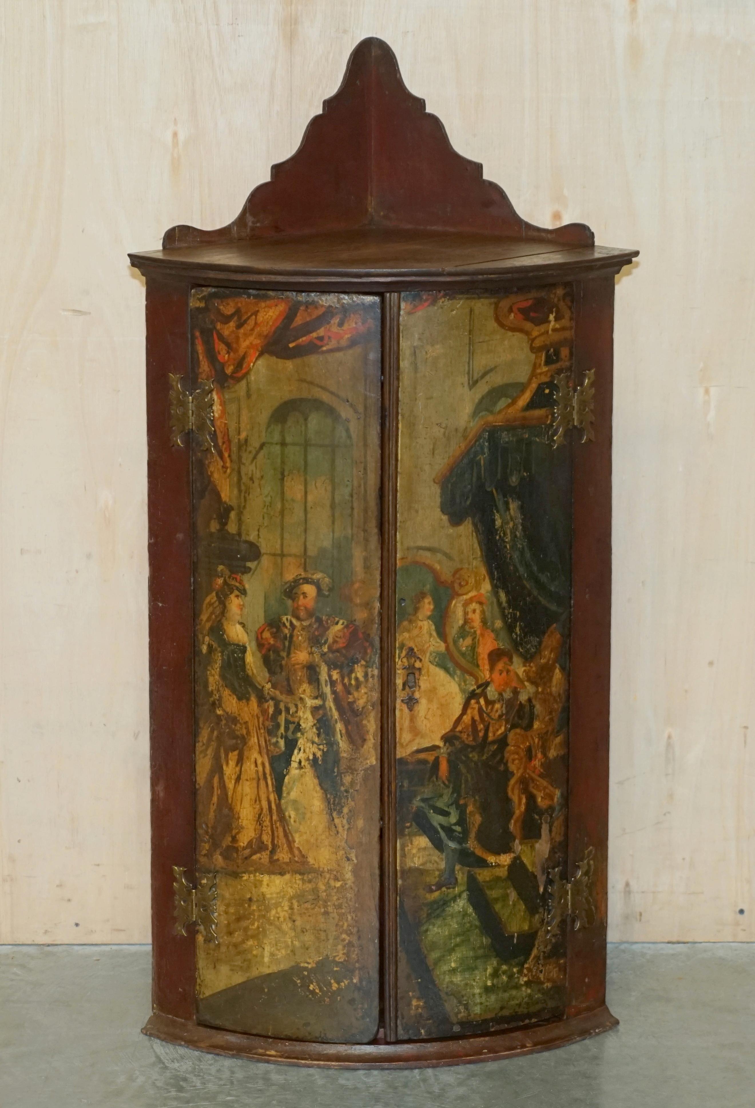 Pair of polychrome corner cabinets George I circa 1700