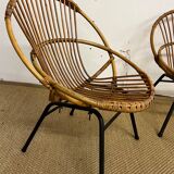 Rattan armchairs feet metal