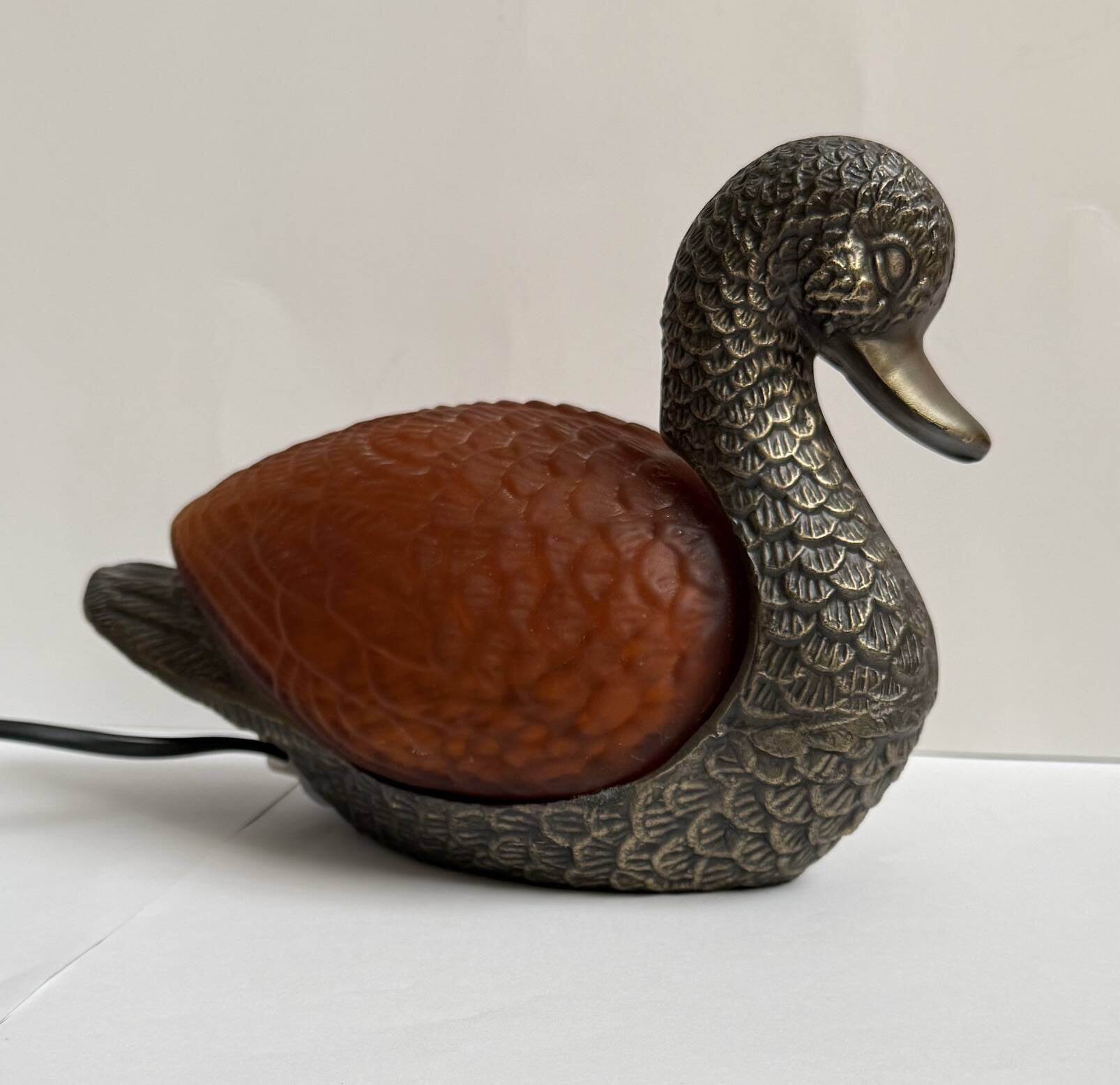 Vintage bronze duck lamp