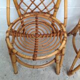 Paire de chaises en rotin par Louis Sognot