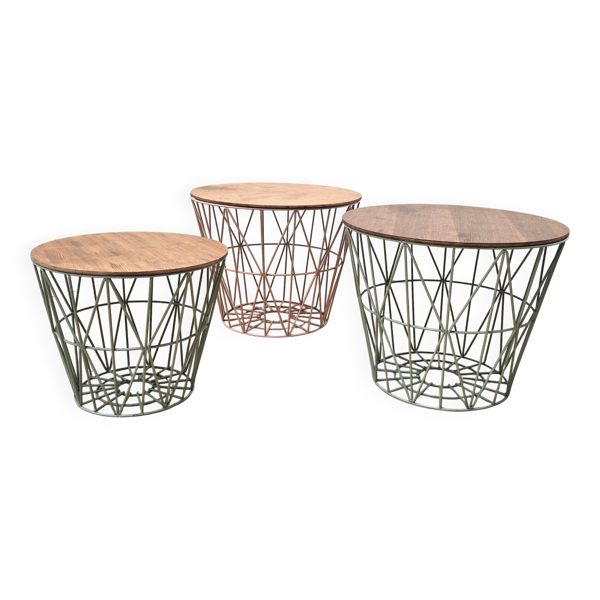 Suite de 3 tables d'appoint Ferm