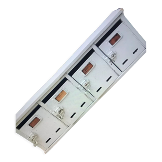 Block of 4 wooden mailboxes