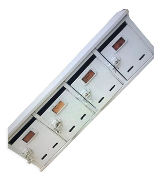 Bloc de 4 boîtes aux lettres en bois