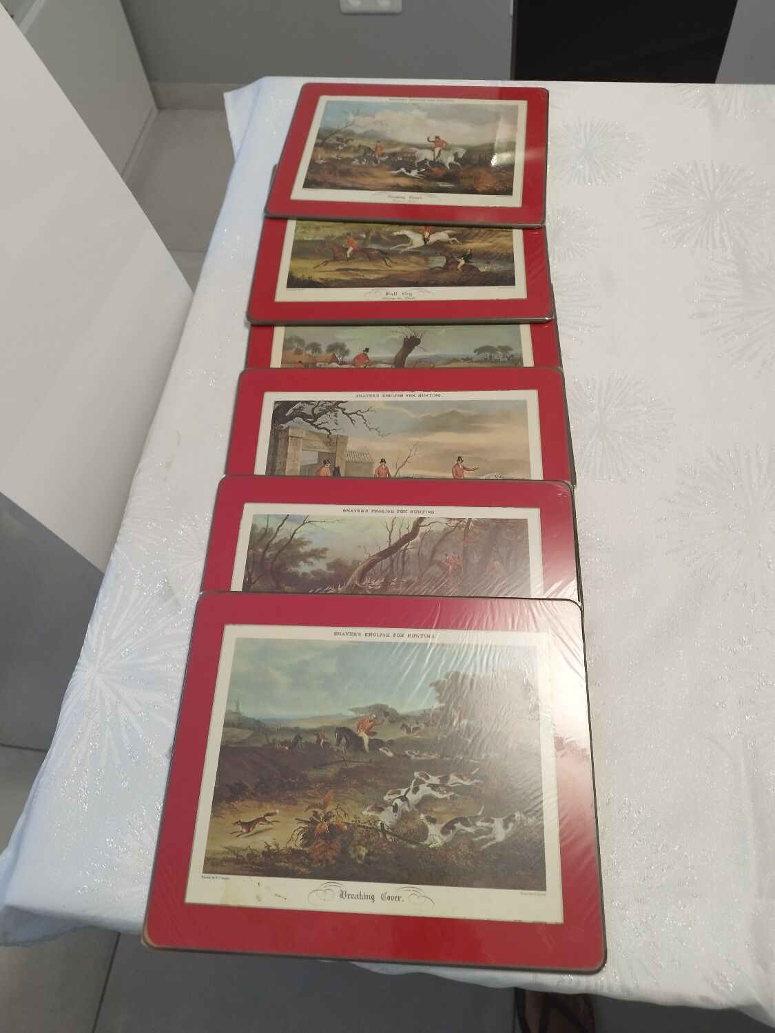 Set de 6 sets de table anglais en liège