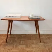 Vintage 60s side table, sun-shaped top with compass legs - Scandinavian.
