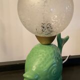 Vintage ceramic fish lamp 70s