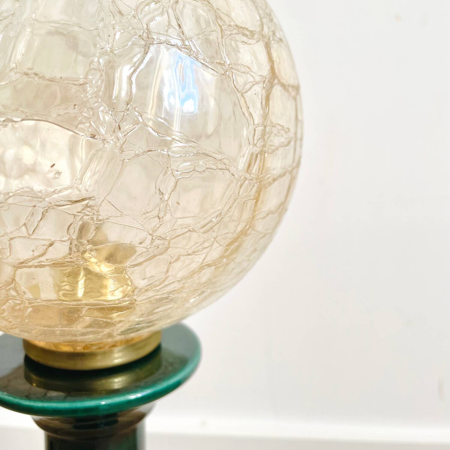 Vintage green ceramic lamp