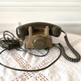 Téléphone fixe vintage Thomson Socotel S63 à cadran rotatif bicolore