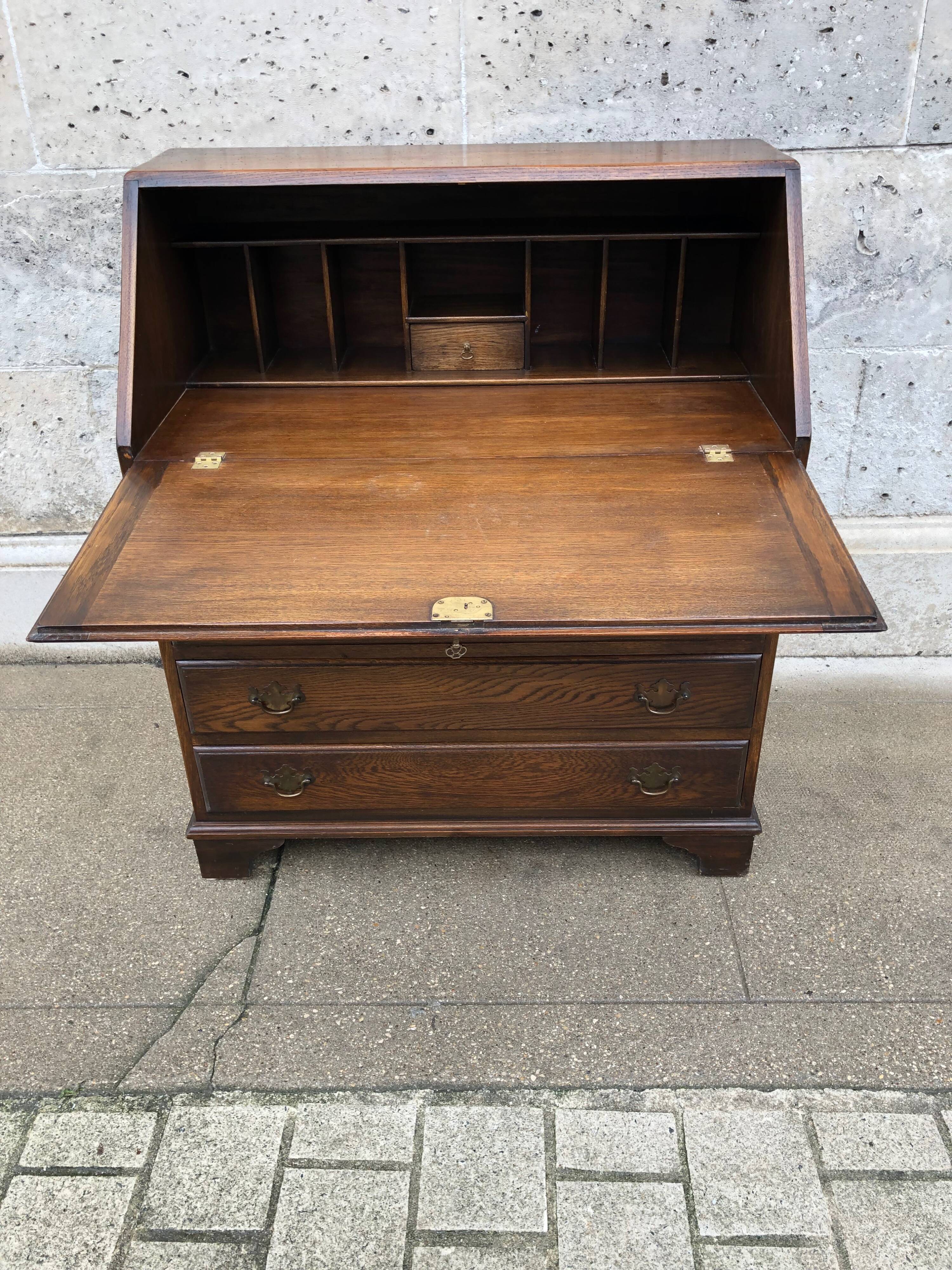 English writing desk in oak early twentieth
