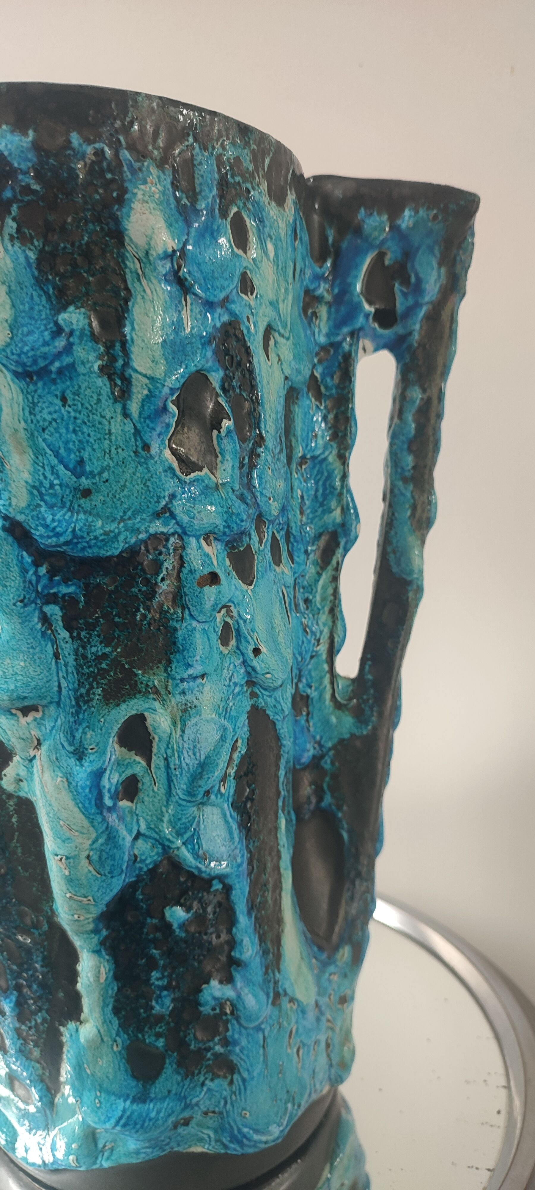 Large Vase Jug Enamels of the Glaciers Cyclops Charles Cart.