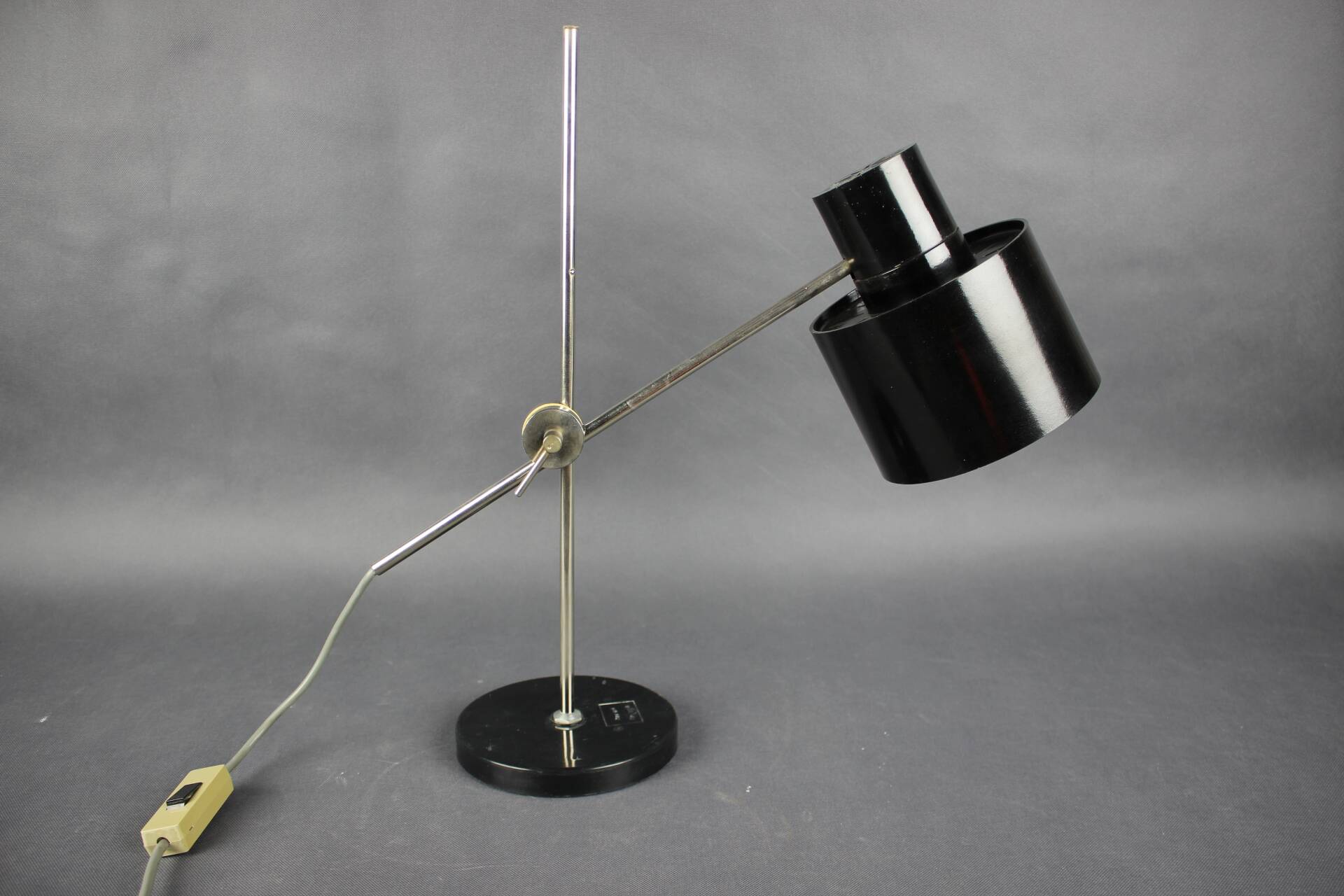 Mid-Century Adjustable Chrome and Bakelite Desk Lamp, Czechoslovakia, 1950s