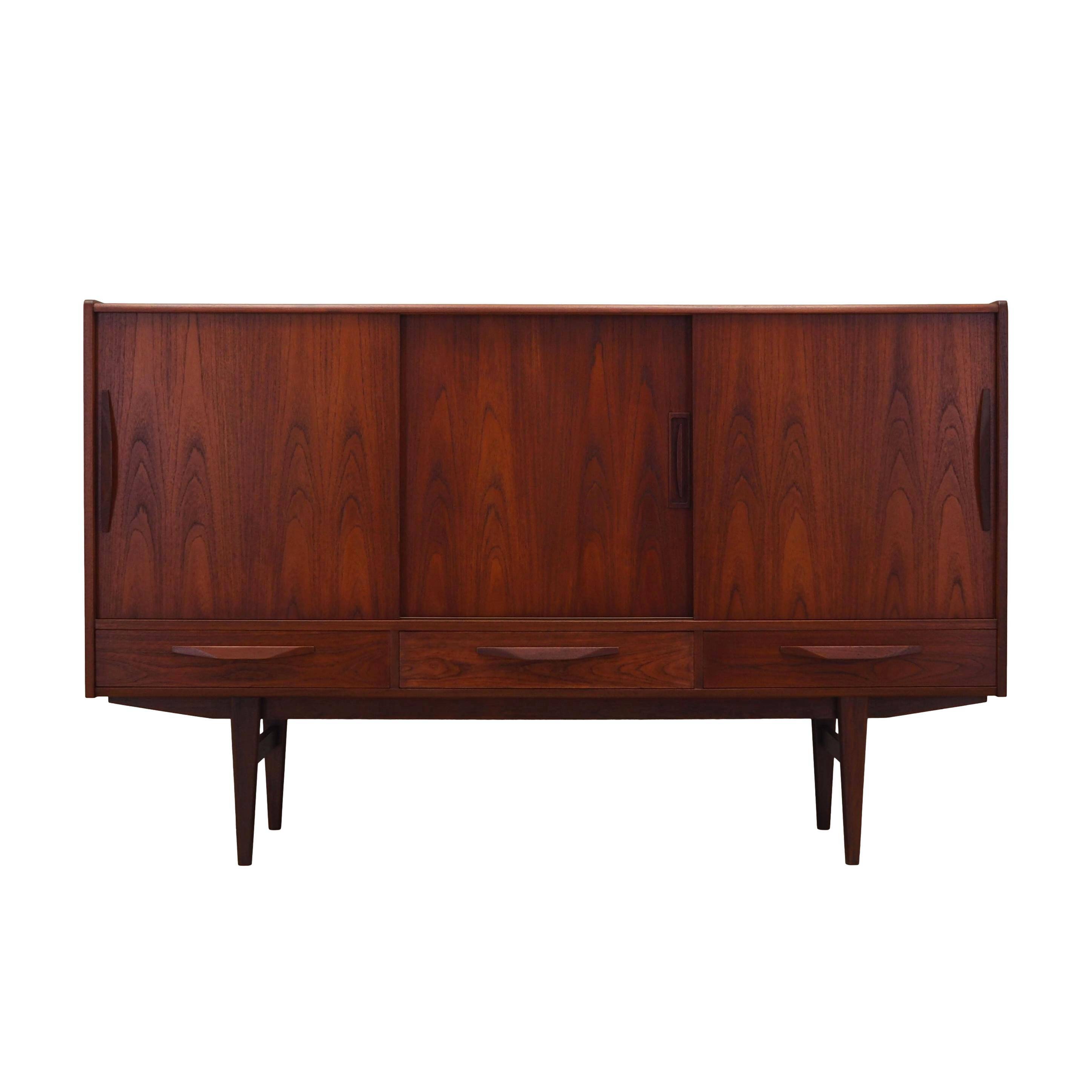 Teak highboard, Danish design, 1970s, manufactured by ES Møbler