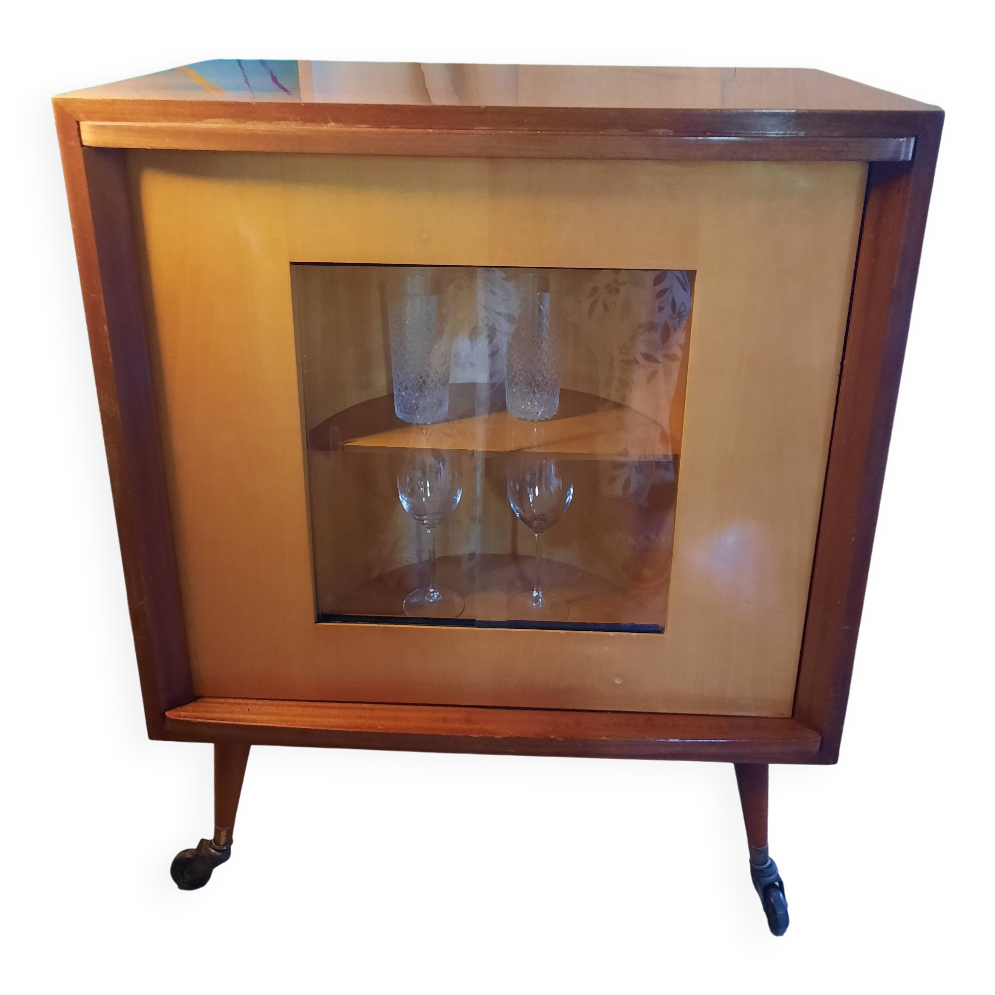1950s rotating bar cabinet