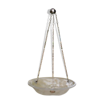 Chandelier washbasin suspension glass art deco pattern flowers hydrangea 1930