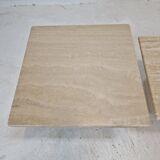 Set of 3 italian travertine coffee or side tables, 1980s