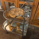 Vintage rolling bar cart