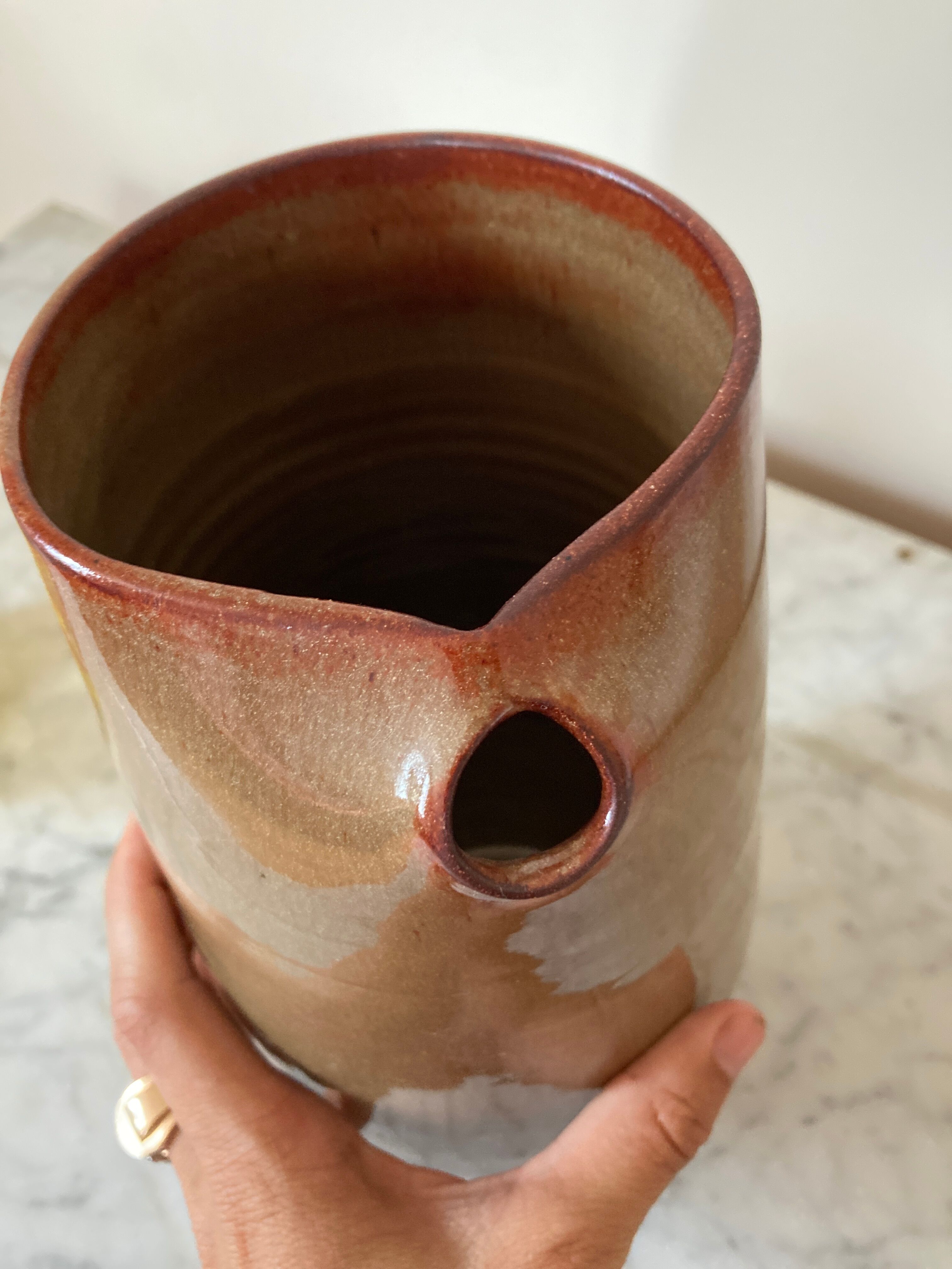 Sandstone decanter signed