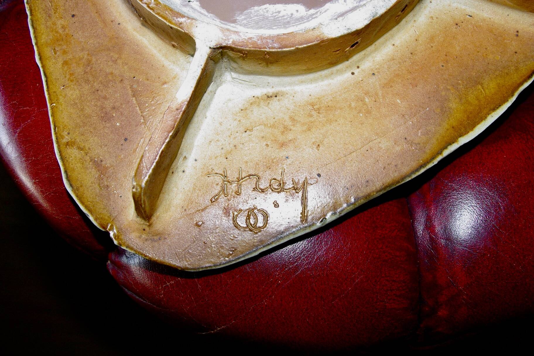 Vintage sandstone mirror from La Borne by Bruno H'dry 1960