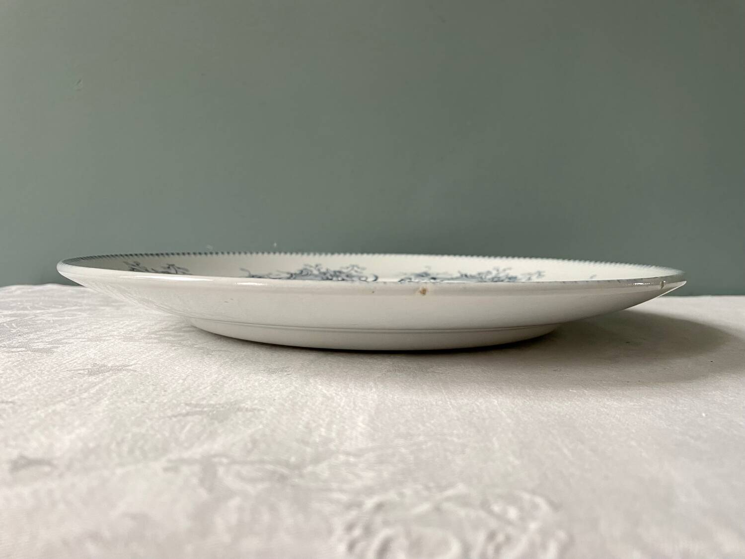 Large round dish 1900 “Réaumur” earthenware from Lunéville