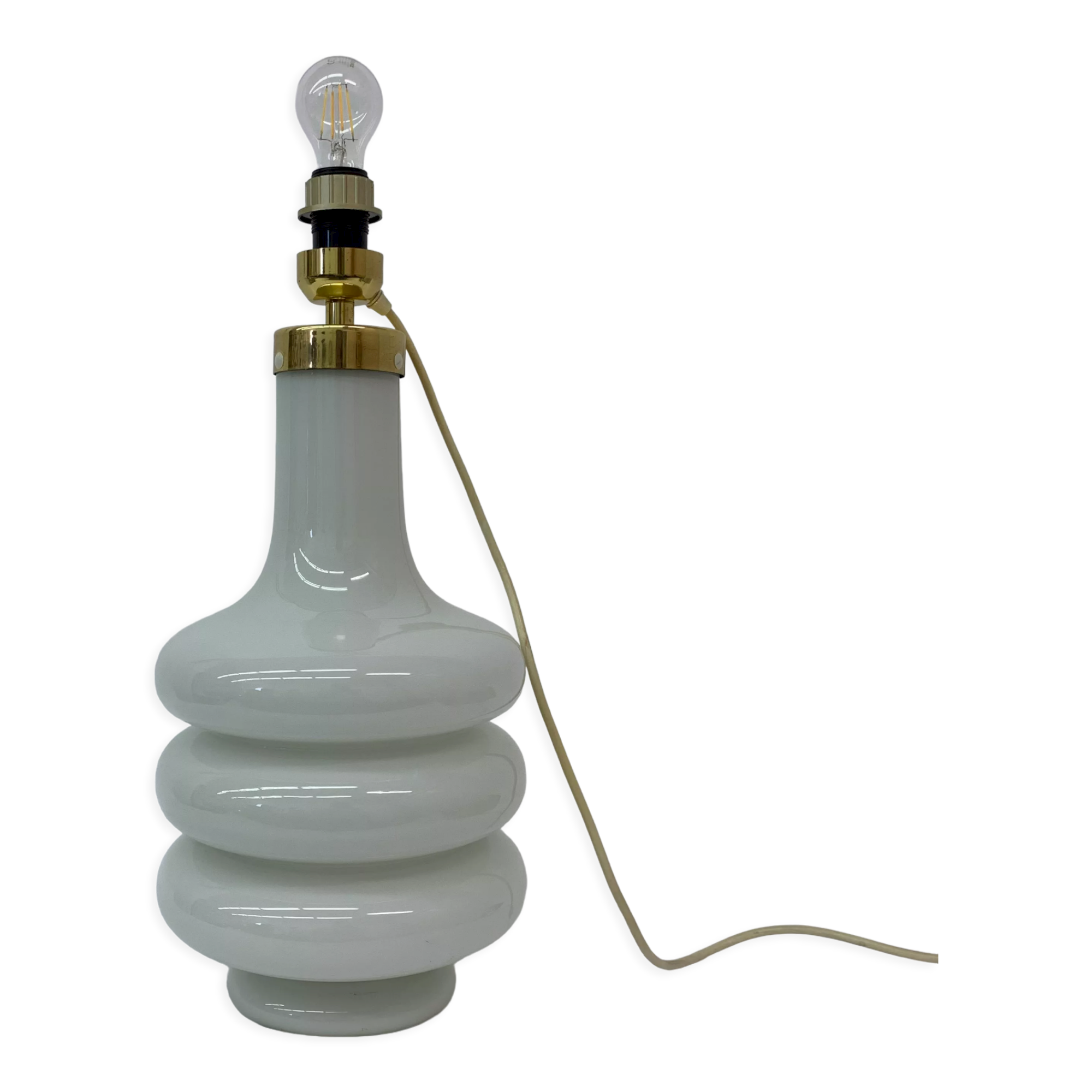 Lampe de table, design du milieu du siècle en verre illuminé, 1970's