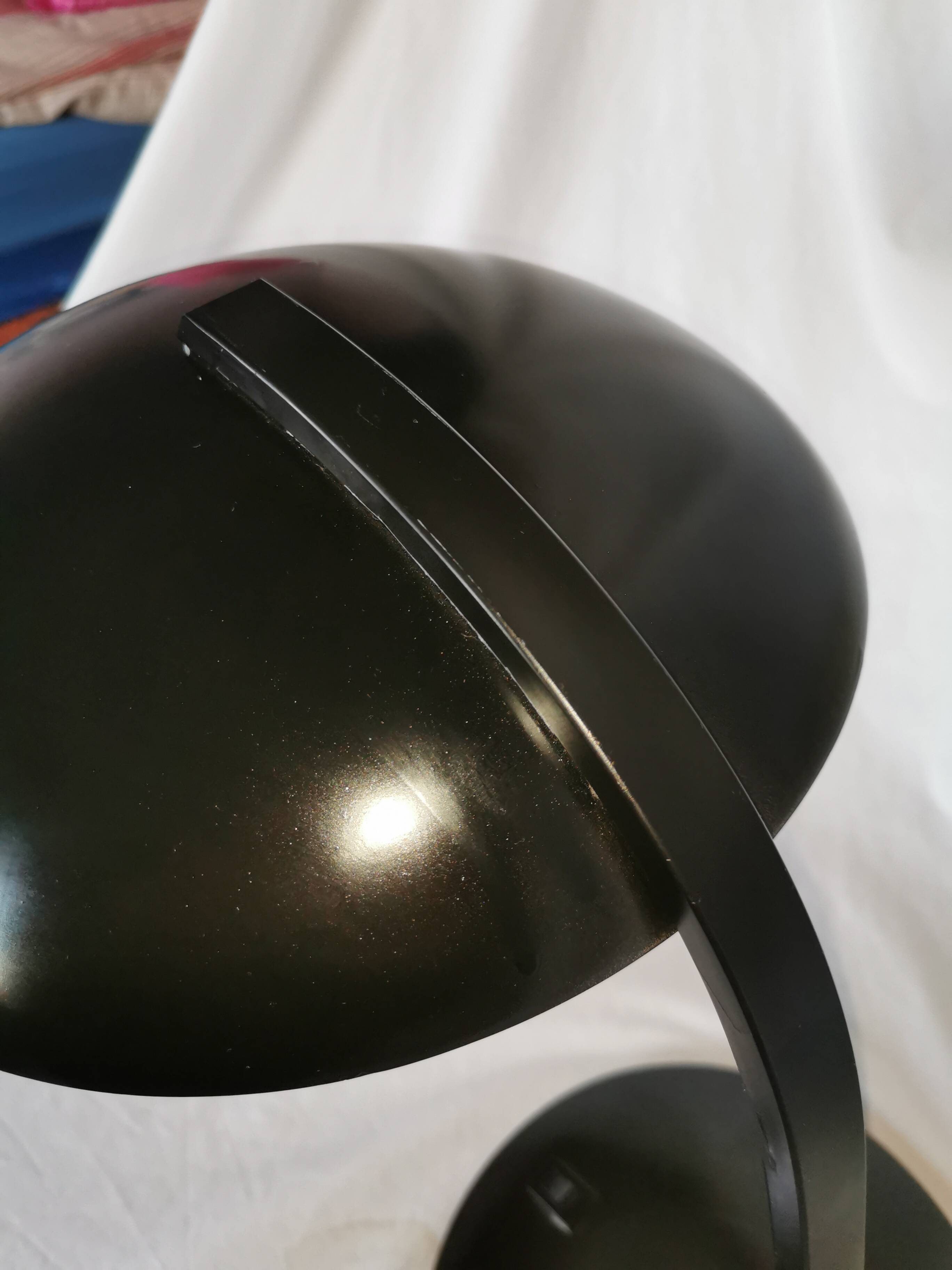 Mushroom lamp in black lacquered steel model Z290, Veneta Lumi, Italy, 1980