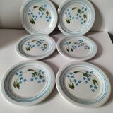 6 assiettes à dessert vintage Quadrifoglio italiennes décor myosotis