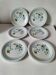 6 vintage Italian Quadrifoglio dessert plates with forget-me-not decoration.