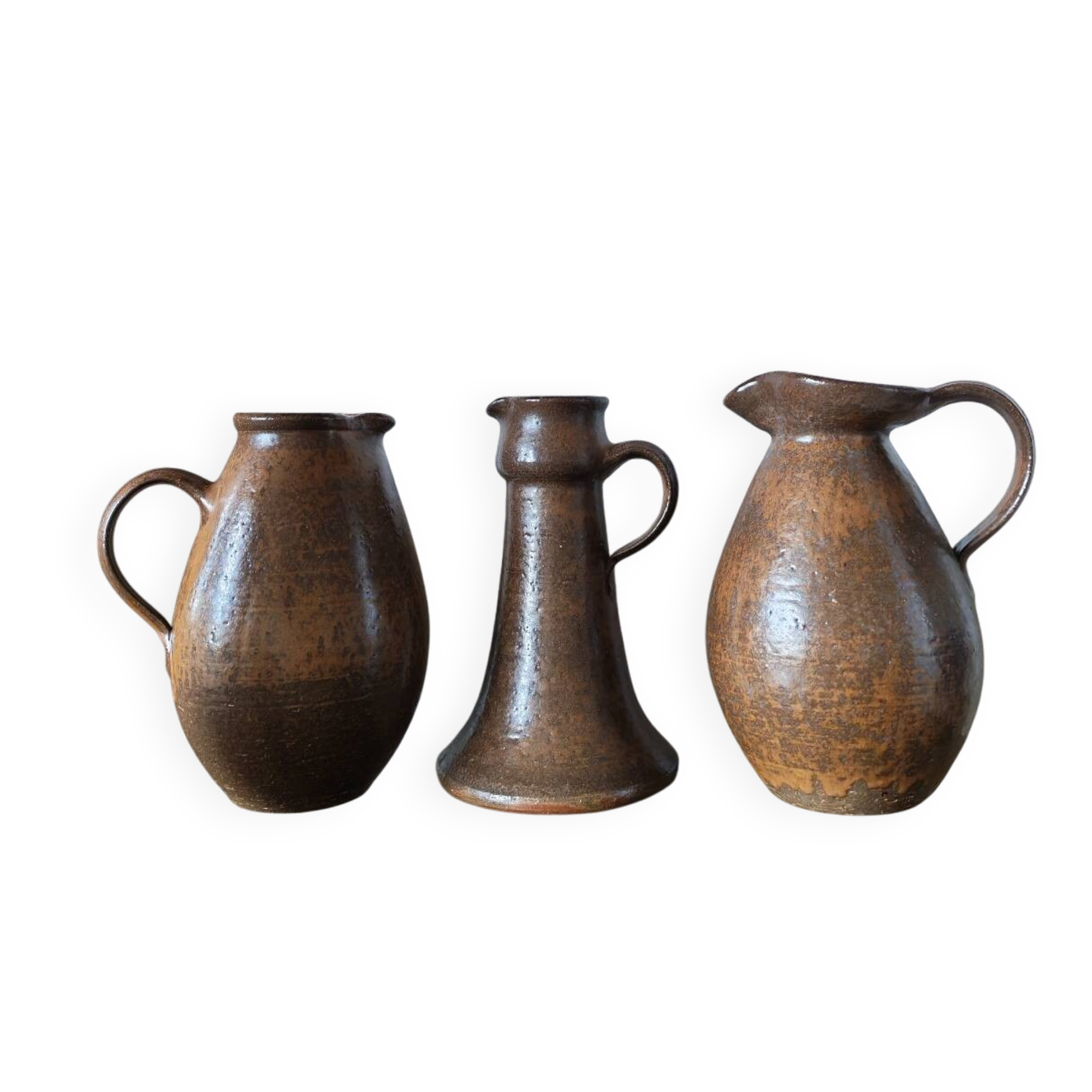 Collection de trois vases en grès  Rudi Stahl Studio Pottery 1970