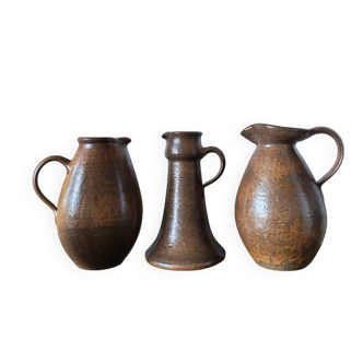 Collection of three stoneware vases Rudi Stahl Studio Pottery 1970