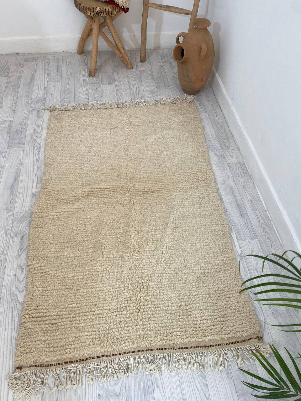 Tapis berbère en laine fait main 158 x 95 cm
