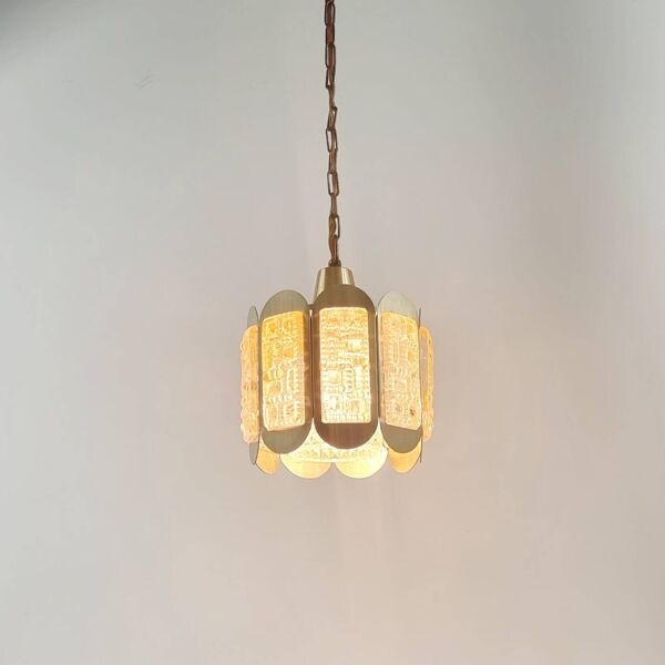 Plafonnier scandinave en verre du milieu du siècle de Vitrika, Danemark, années 1960